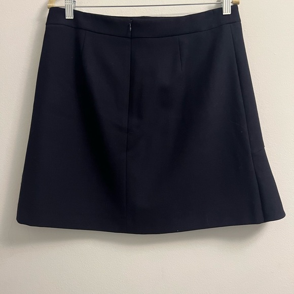 Brooks Brothers Red Fleece Wool Ruffled Skirt - Navy Blue - Size 8 - Picture 3 of 11